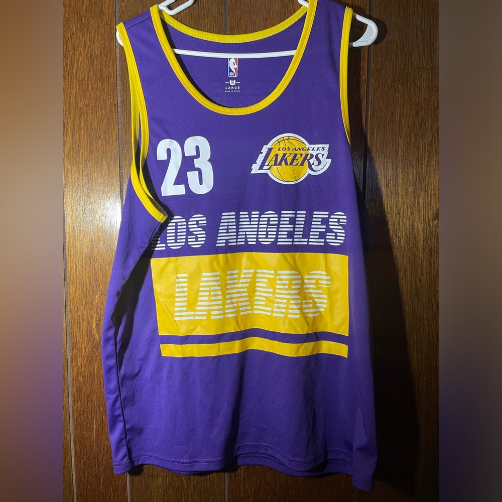 NBA Licensed LA Lakers Purple Gold Tank Top Lebron James #23 Jersey Men’s Sz L